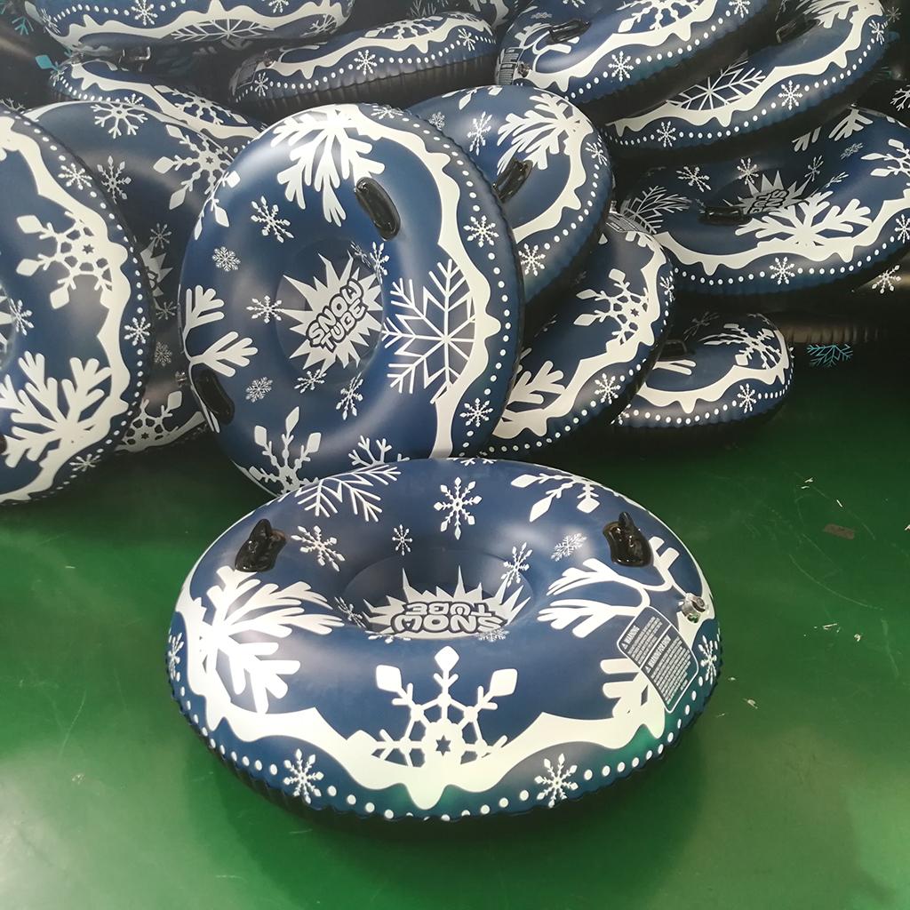 Premium Inflatable Snow Tube 47'' Sled Heavy Duty Snow Sledding Tube Black