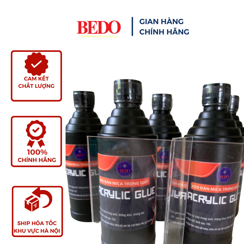 Keo dán mica, keo dán mặt, dán cạnh trong suốt acrylic glue-chai 500ml