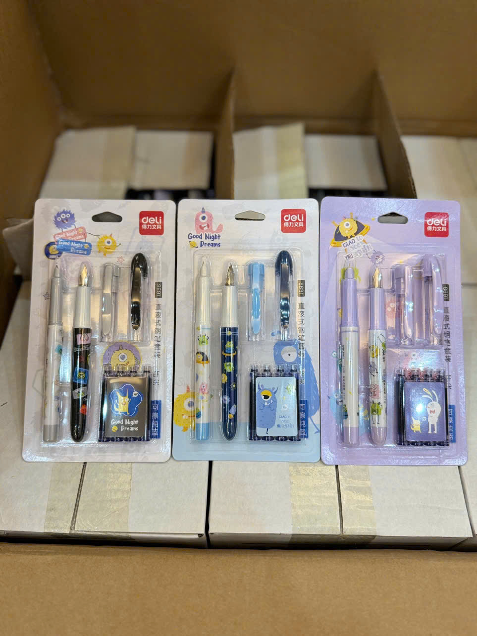 Set Bút Máy Deli Luyện Chữ Đẹp Cho Bé, Bút Máy Mực Nước Có Bút Tẩy Xoá Mực, Bộ 2 Bút + 4 Ống Mực, Dành Cho Học Sinh Tiểu Học- HÀNG CHÍNH HÃNG MINIIN