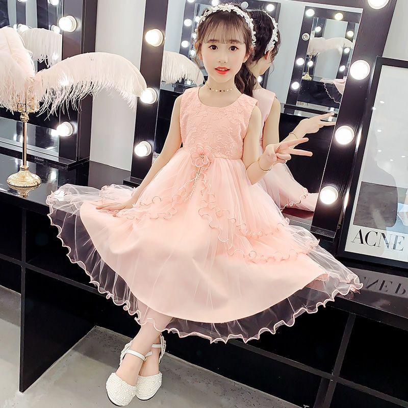 SHUANGYAN Cô gái mùa hè đầm 2023 trẻ em tây mùa hè đầm công chúa váy cô gái mùa hè đầm