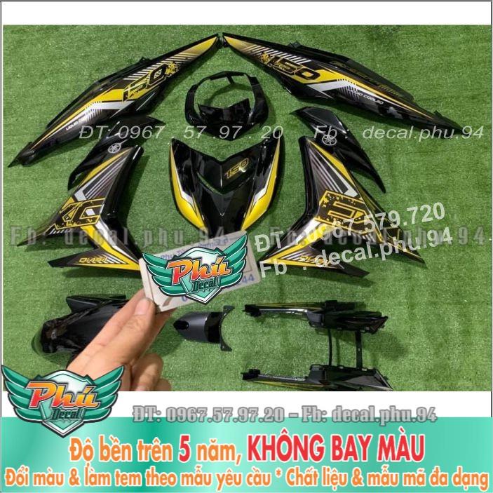 Tem rời Exciter 150 Vàng Đen Kiểu -1