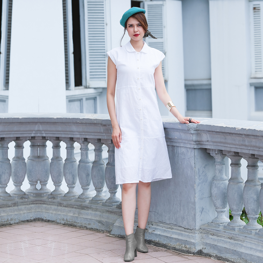 Đầm Vintage Linen Đầm suông đầm linen Thời trang thiết kế Hity DRE133