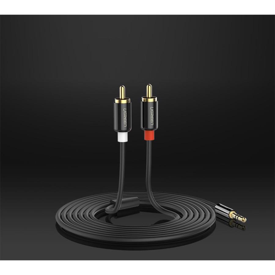 Ugreen 10749 - Cáp âm thanh 3.5mm to 2 RCA dài 1m cao cấp-Hàng Chính Hãng