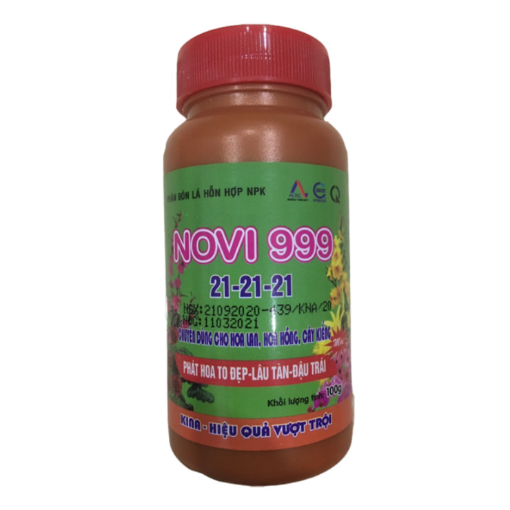 Phân bón NOVI 999 21-21-21+TE chuyên dùng cho hoa Lan và cây kiểng giúp nhiều hoa to đẹp lâu tàn - tăng đậu trái