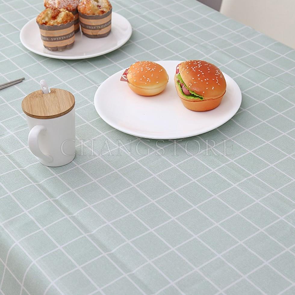 Khăn trải bàn kẻ caro nhựa PVC chống thấm nước, Khăn trải bàn vintage trang trí bàn ăn cao cấp
