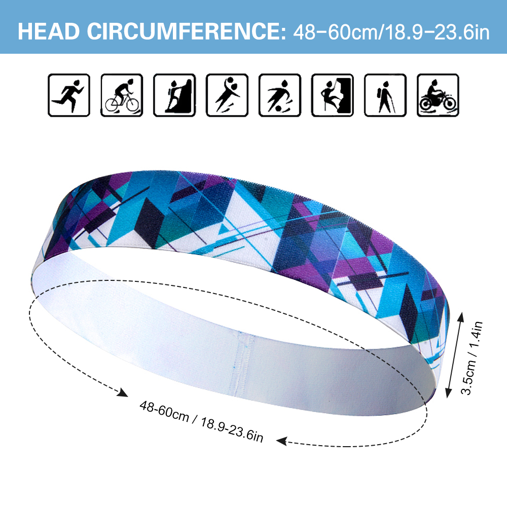 Set 3 cái Băng đô tập thể dục hút mồ hôi cho nam nữ, chất liệu vải mềm mại, thoải mái