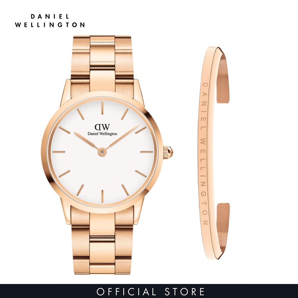 Đồng hồ Nữ Daniel Wellington dây Thép không gỉ - Iconic DW00100213 + Vòng tay Daniel Wellington Vàng hồng DW00400003