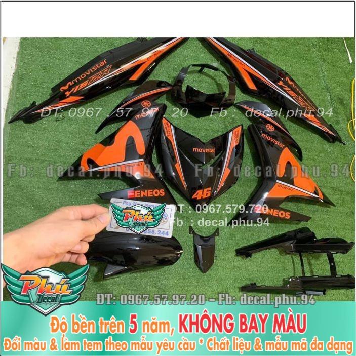 Tem rời Exciter 150 Movistar đen cam  -1