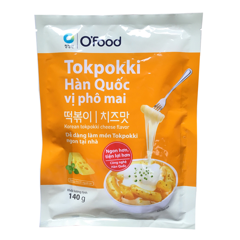 Bánh Gạo Tokpokki Hàn Quốc Vị Phô Mai Kèm Sốt Nấu O'Food (Gói 140g)