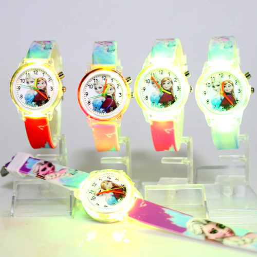 Đồng hồ bé gái ELSA ĐÈN LED 7 MÀU dây silicone