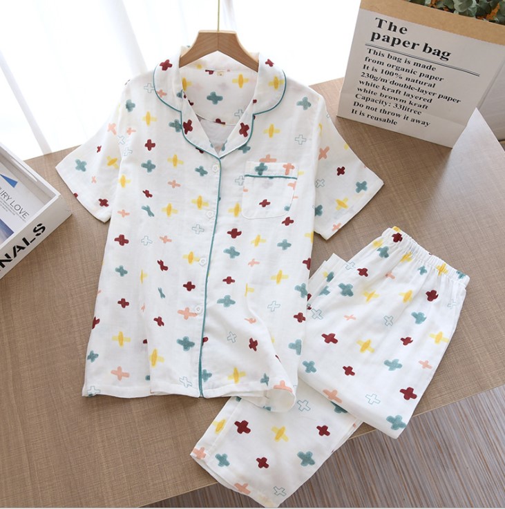 Pijama sau sinh thô đũi, đồ bộ mặc nhà ngắn tay mặc hè cực mát Azuno AZ2990
