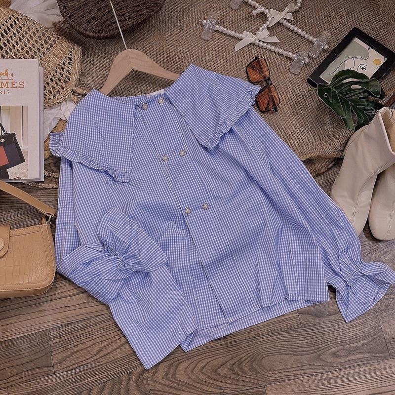 ÁO SƠ MI CỔ BÈO NÚT NGỌC