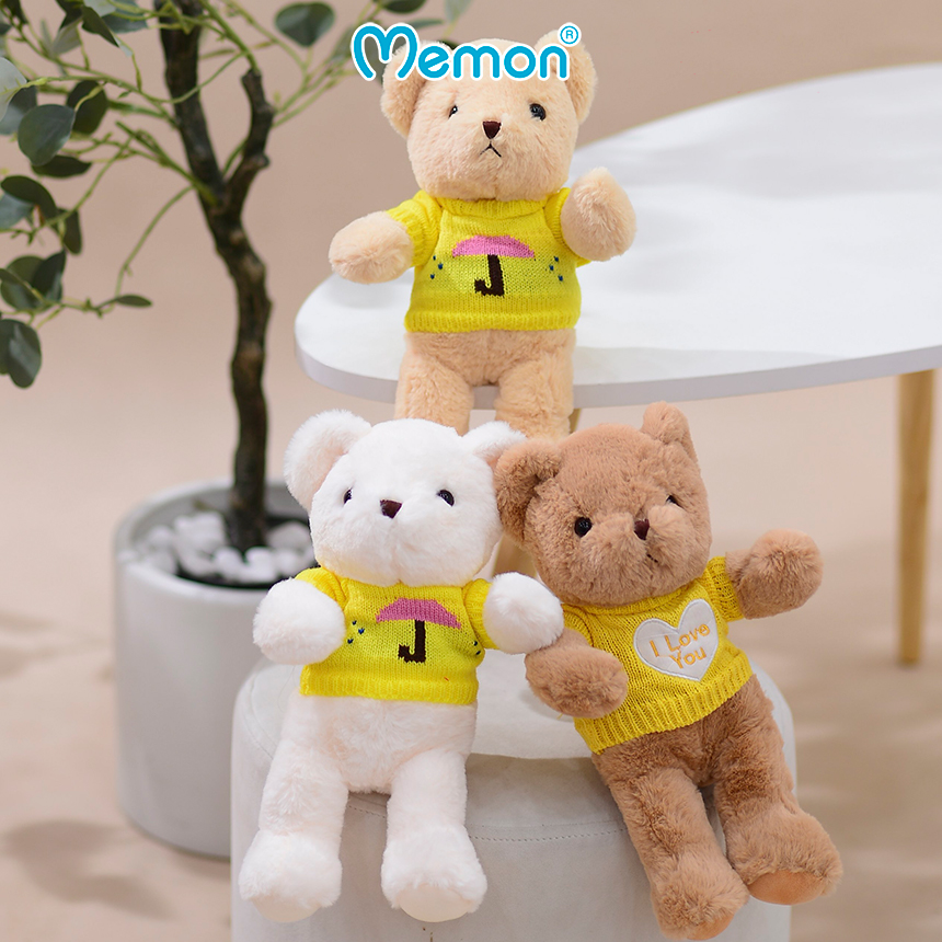 Gấu Teddy Aó Len 30cm Cao Cấp Memon, Gấu Teddy Qùa Tặng Dễ Thương