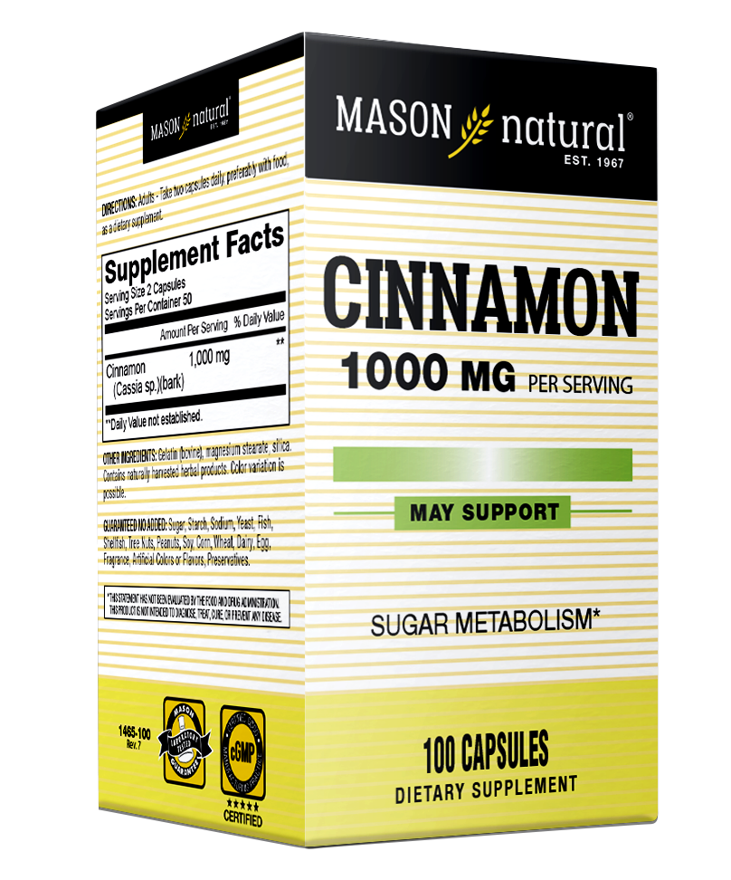 Viên Uống Hỗ Trợ Chuyển Hoá Đường Mason Natural Cinnamon 100 V