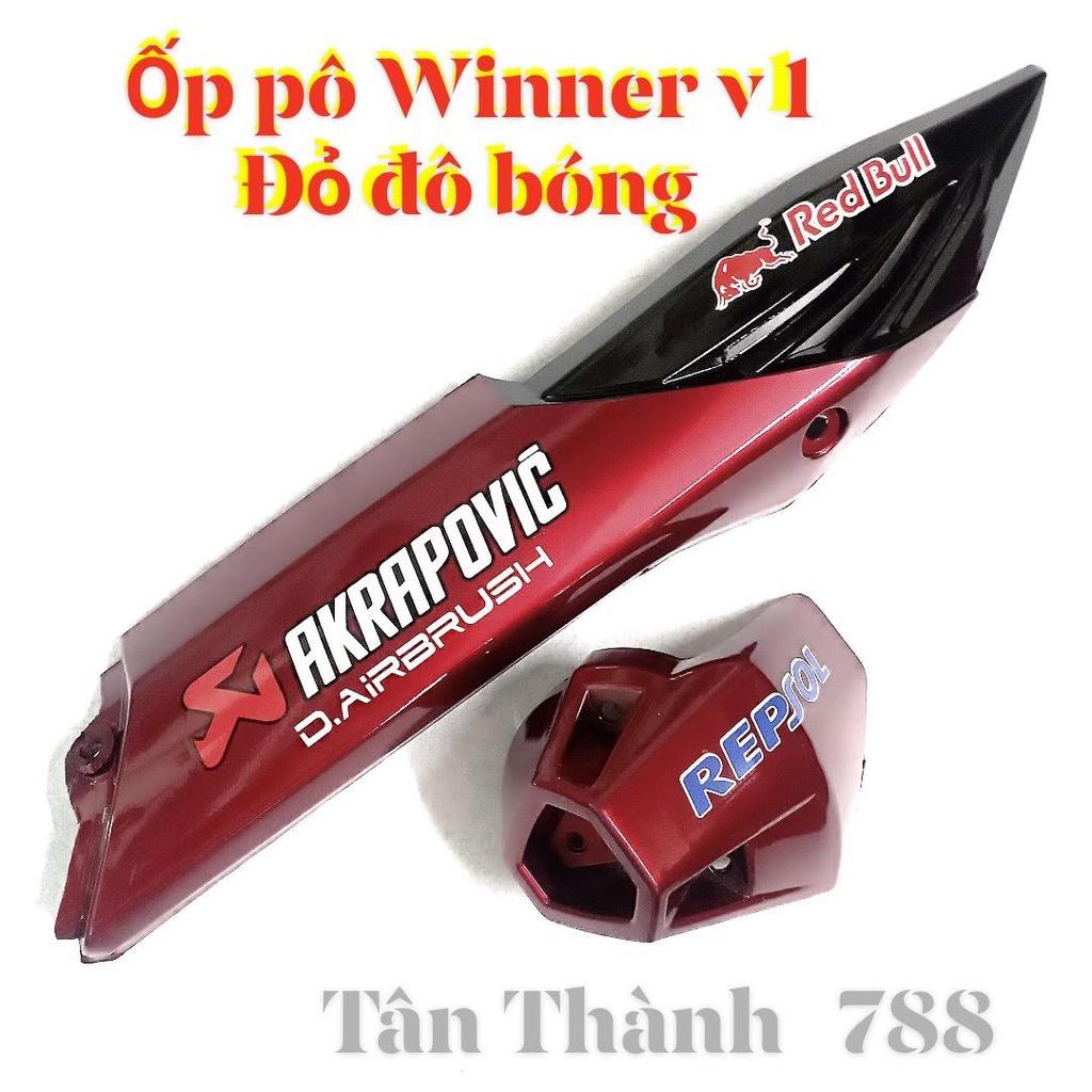 ỐP PÔ WINNER V1 MÀU ĐỎ ĐÔ BÓNG ( thân pô +chụp pô )