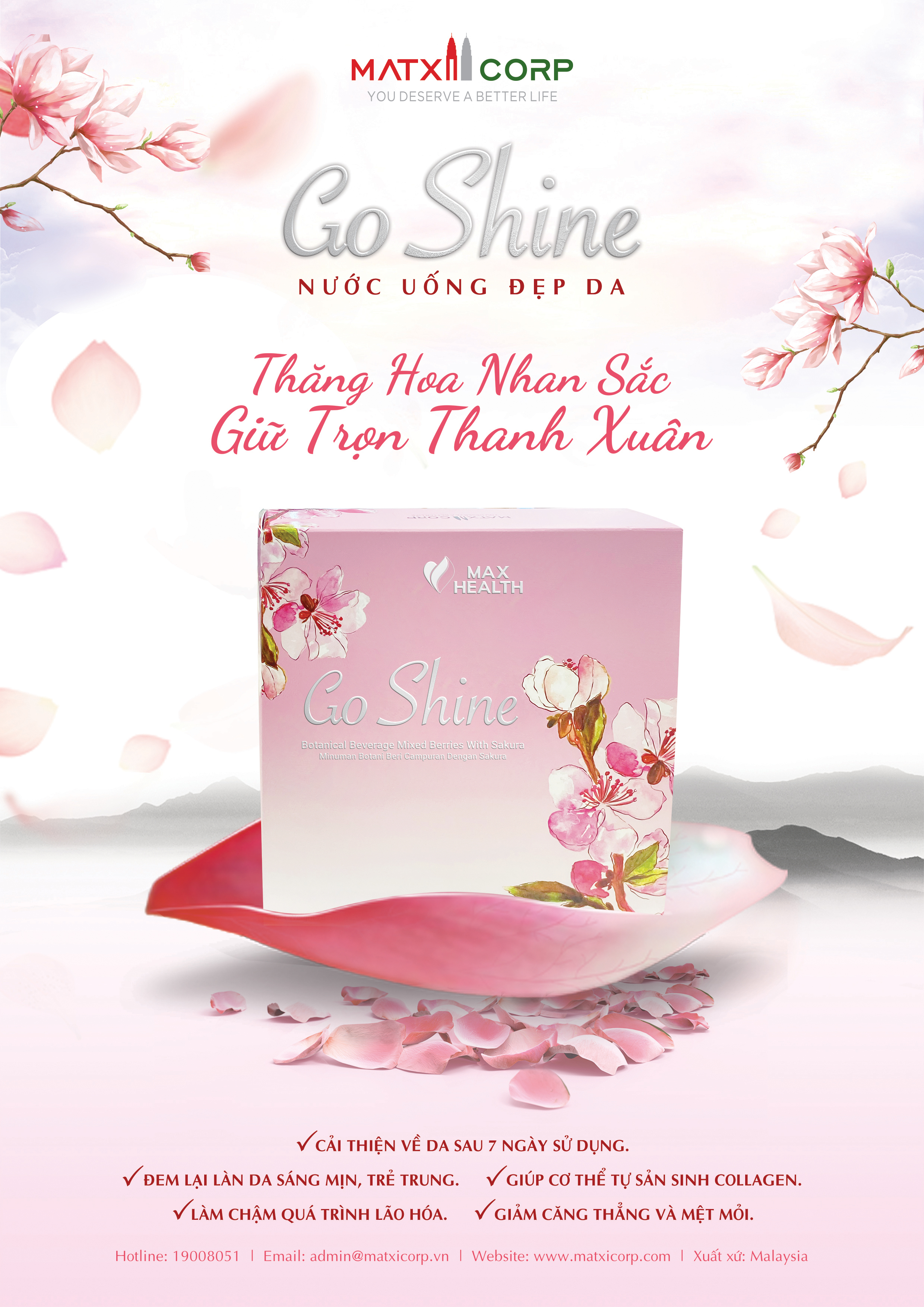 Nước Uống Đẹp Da Tế Bào Gốc Go Shine - Chính hãng Matxi Corp