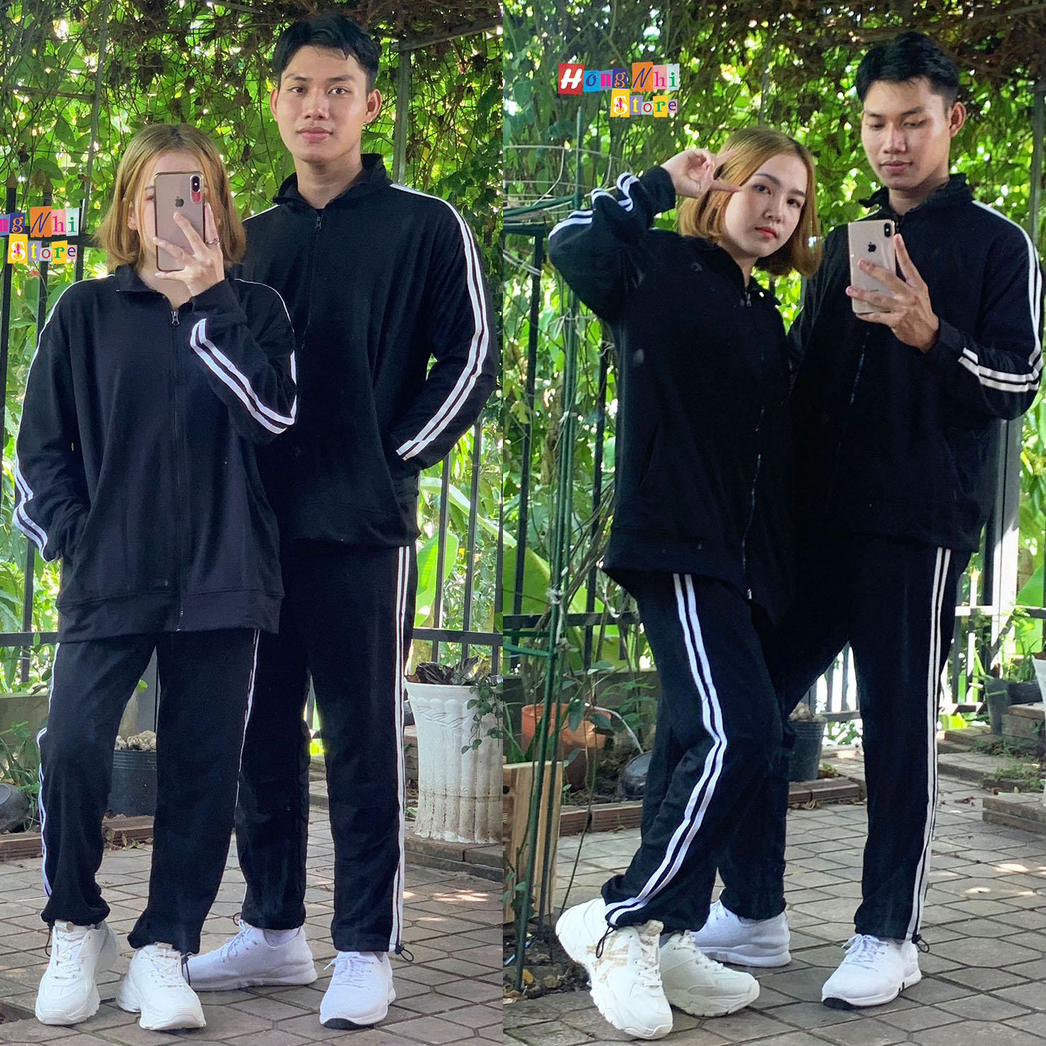 Set Bộ Thể Thao Oversize Ulzzang Unisex Áo Khoác Tay Dài Quần Jogger Dài Màu Đen Cao Cấp - MM