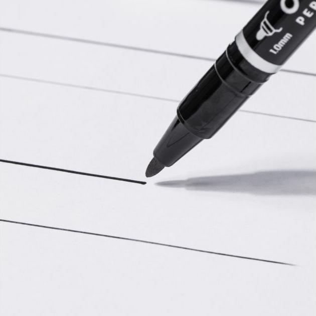 Bút Lông Dầu 2 Đầu - Deli U211-BK - Mực Đen