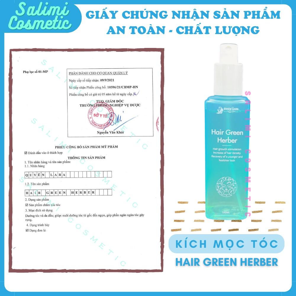 COMBO 2 Chai Xịt Kích Mọc Tóc Thảo Dược HAIR GREEN HERBER Quyên Lara 120ml, Phục Hồi Tóc Rụng
