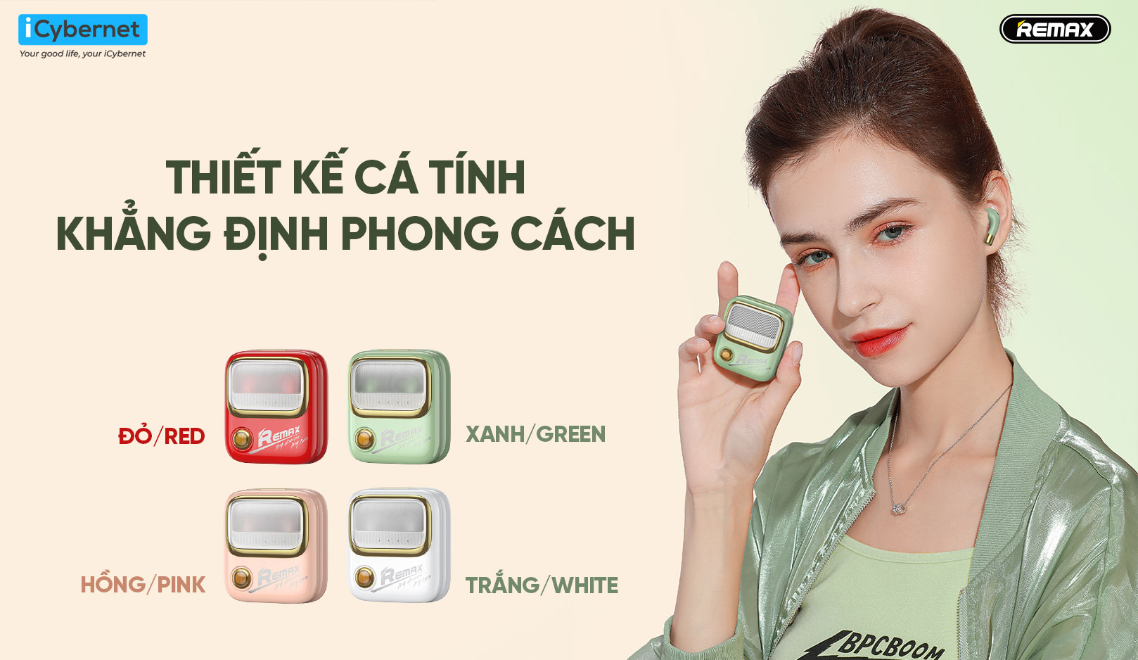 Tai nghe bluetooth True Wireless thiết kế retro Remax TWS-38 - Hàng chính hãng