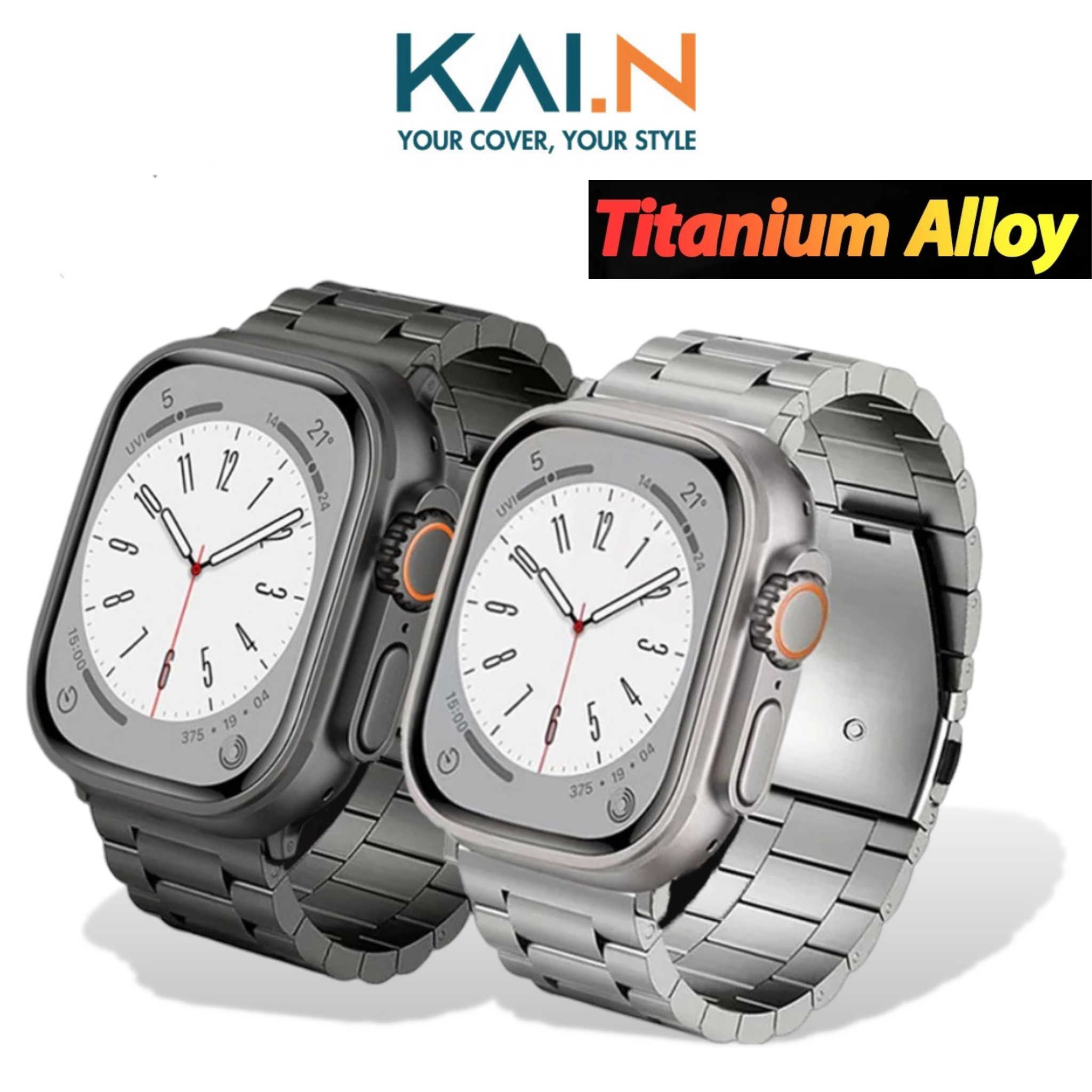 Dây Đeo Thay Thế Titanium Dành Cho Apple Watch Ultra / Apple Watch Series 1-8/SE/SE 2022, Kai.N Titanium Alloy Band - Hàng Chính Hãng