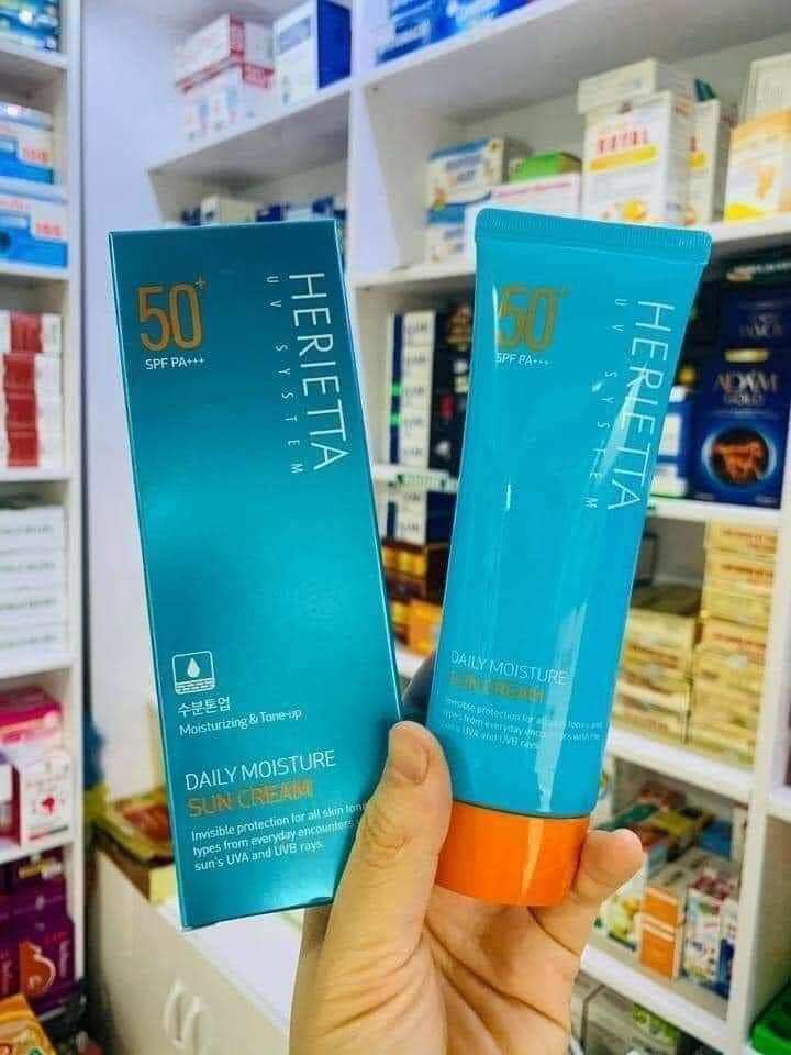 Kem chống nắng thảo dược Herietta Daily Moisture nâng tông, không bết dính SPF50+/PA+++ 70g