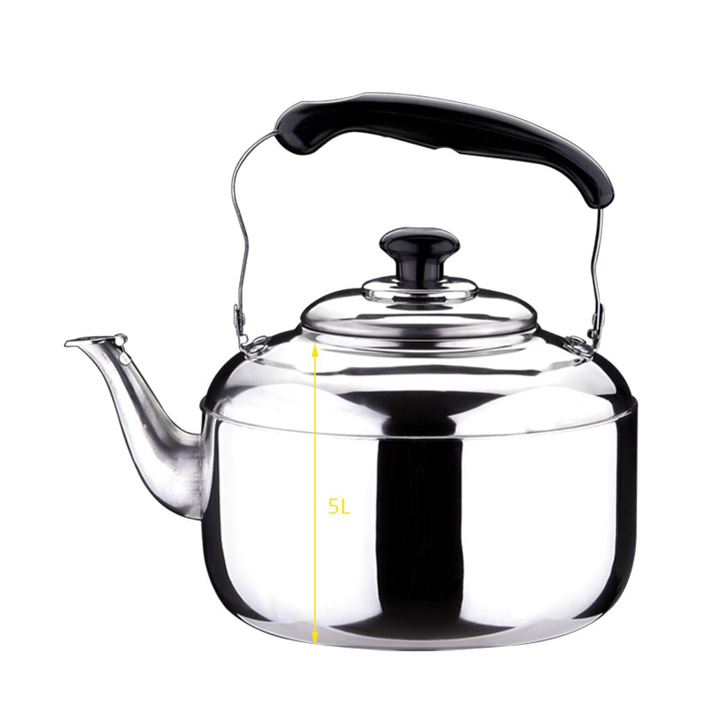 2x Stainless Steel Whistling Tea Kettle Coffee Kitchen Stovetop Induction 5L