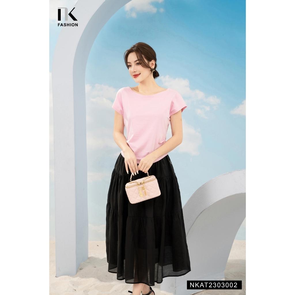 Áo Cổ Thuyền Xếp Gấu NK FASHION Thiết Kế Basic Chất Vải Nhập Hàn Cao Cấp Thoáng Mát Không Nhăn NKAT2303002
