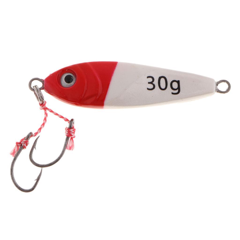 Jigs Jigging Fishing Lure Metal Hard Bait with Assist Hooks Fast Sinking for Deep Sea Fishing