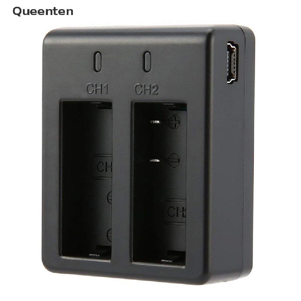 Queenten 2 in 1 Dual Slot Battery Charging Cam Charger Camera Dock for EKEN SJCam SJ4000 QT