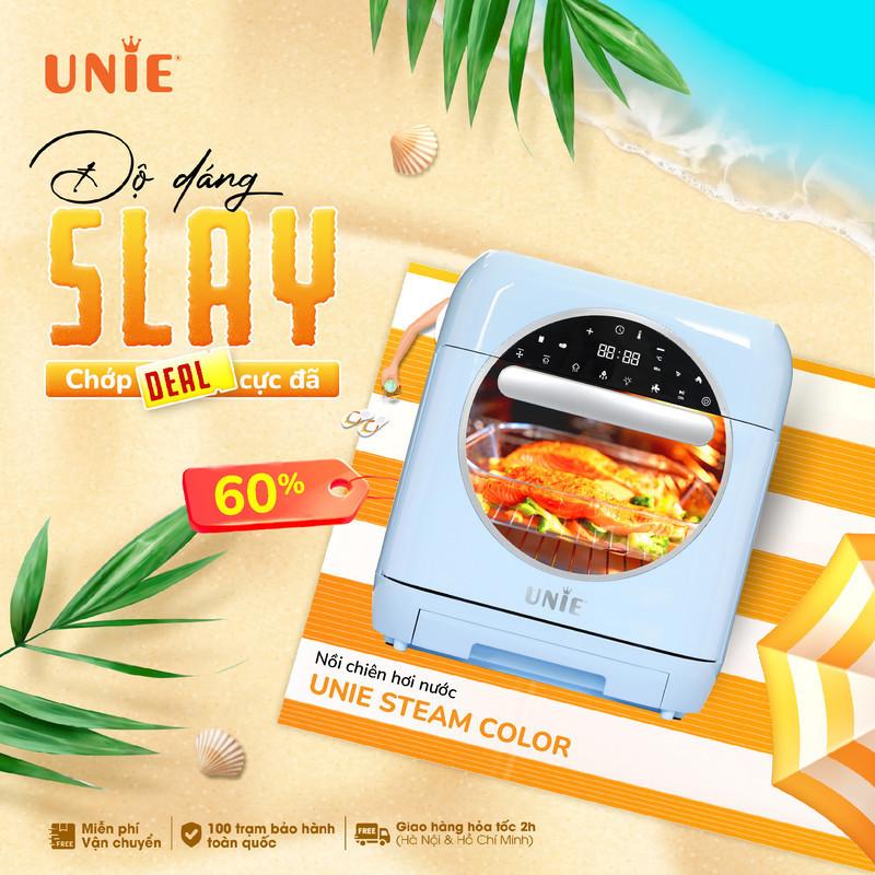 Nồi Chiên Hơi Nước Unie Steam Color Công Suất 1800W Dung Tích 15L - Hàng Chính Hãng