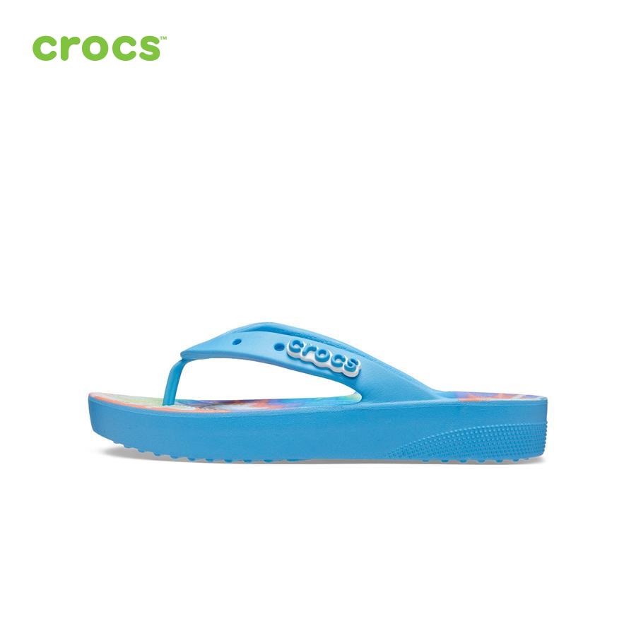 Dép xỏ ngón nữ Crocs FW Classic Flip Platform W Tie Dye Oxgn/Mlti - 208043-4KT