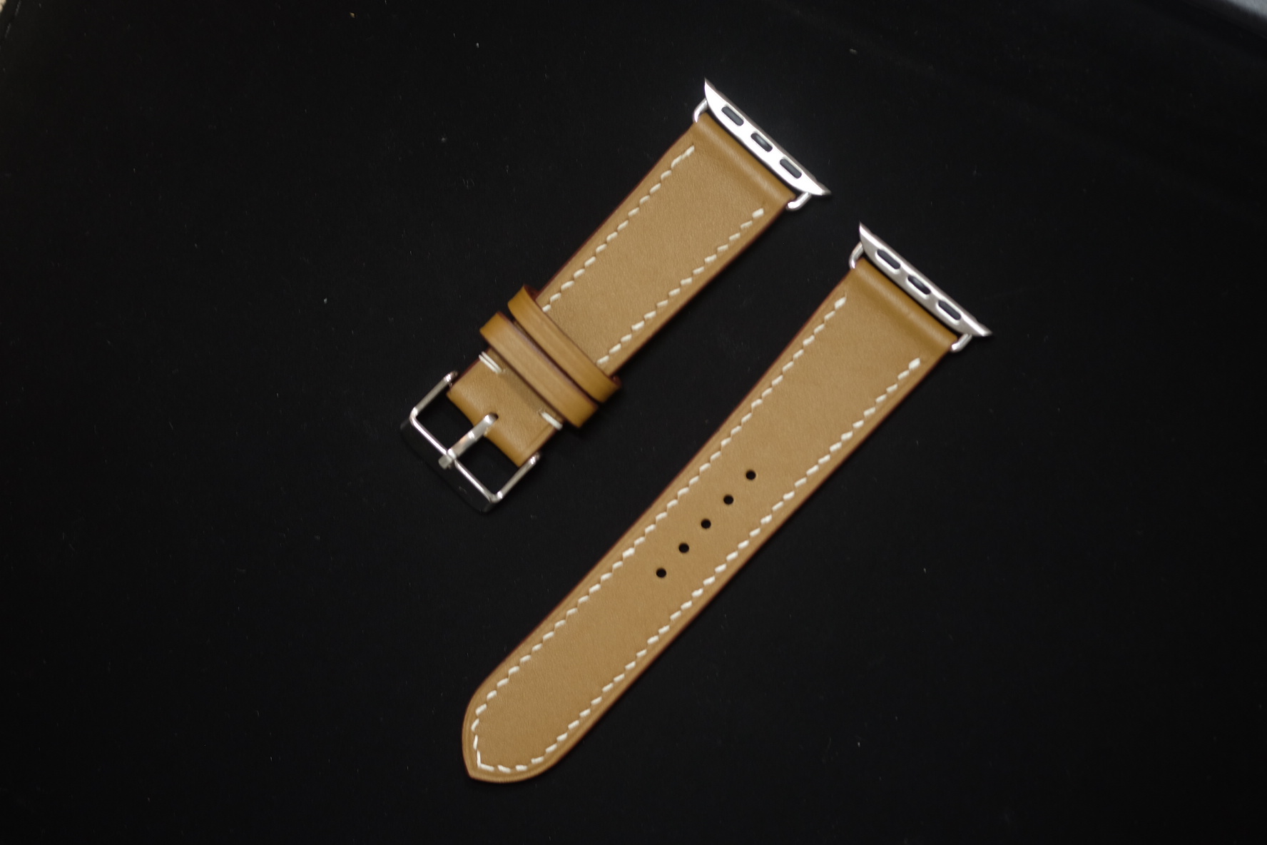 Dây da thật CAO CẤP cho đồng hồ Apple watch – Hàng Handmade - Da Pháp nhập khẩu - Màu Nâu