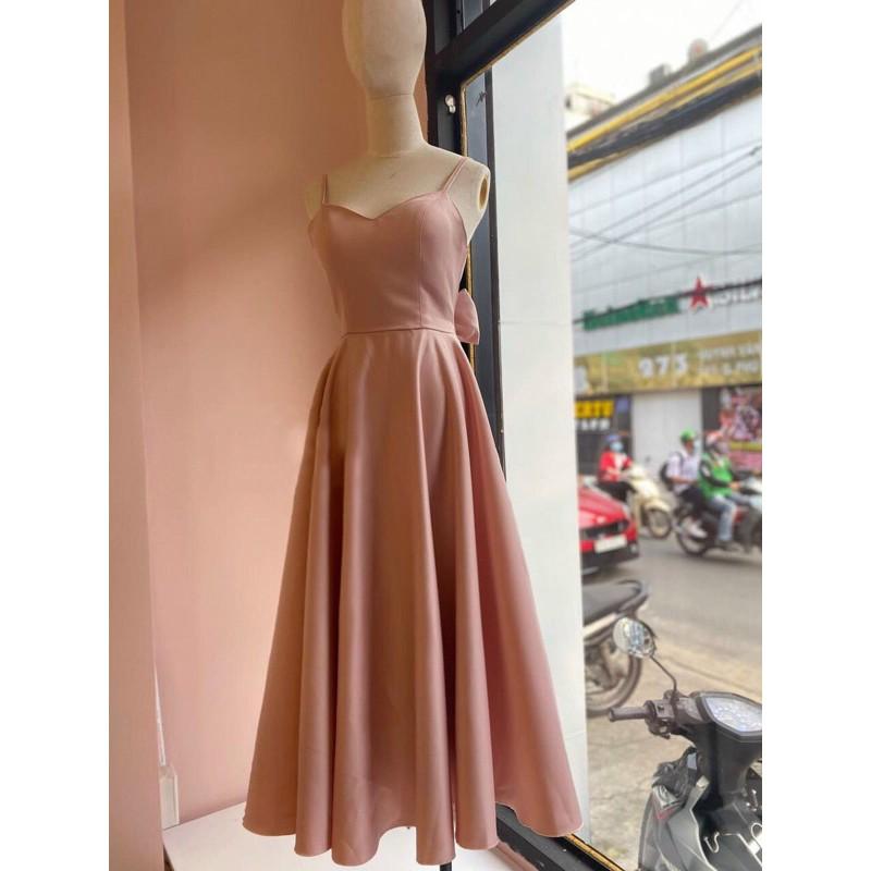 ĐẦM MAXI 2 DÂY THẮT NƠ LƯNG GỢI CẢM - Size M/L -MS107YMM MM