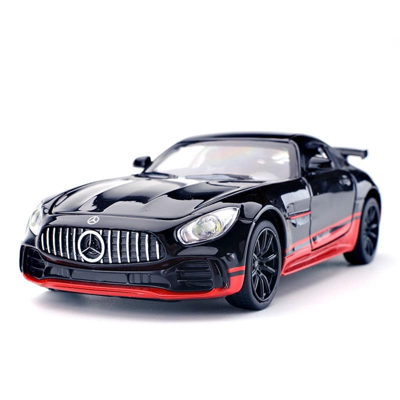 ( xe kim loại)Mô Hình Xe Mercedes AMG GTR 1:24 hãng Chezhi Khung Xe Kim Loại, Phong Cách Thể Thao có đế trưng bày