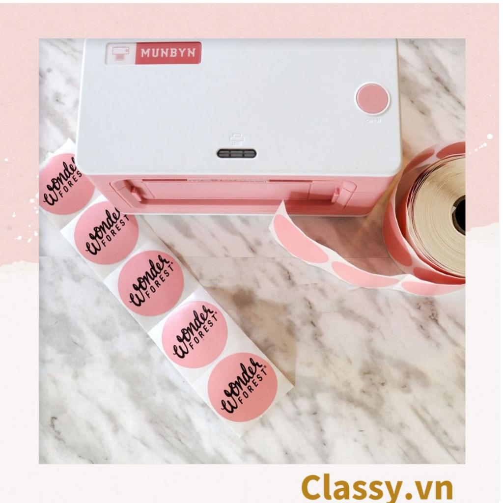 Cuộn 500 Sticker 2 kích thước, trơn chưa in, khách hàng mua về in logo cá nhân, dán bao bì, bánh handmade Q1685