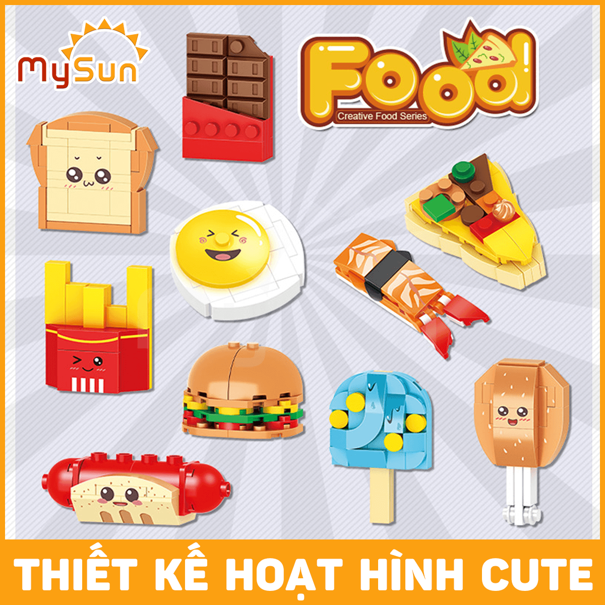 Bộ đồ chơi lắp ráp xếp ghép mô hình thành phố, con vật đơn giản cho bé trai, gái giá rẻ