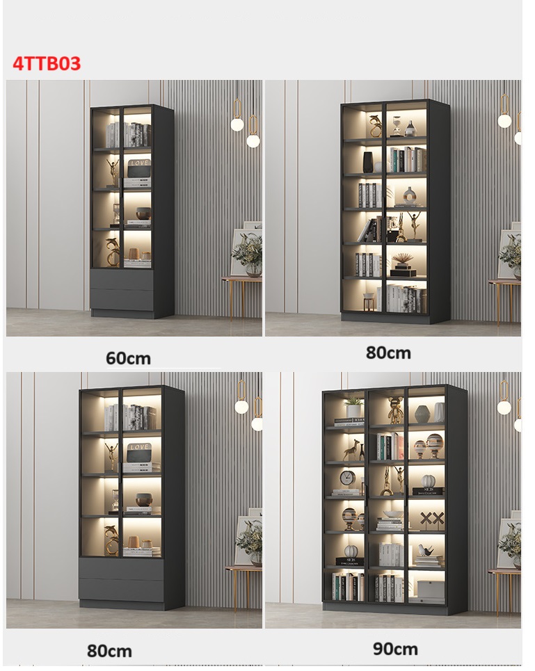 Tủ trưng bày sản phẩm cánh kính,  tủ đa năng 4TTB03 - Nội thất lắp ráp Viễn Đông Adv
