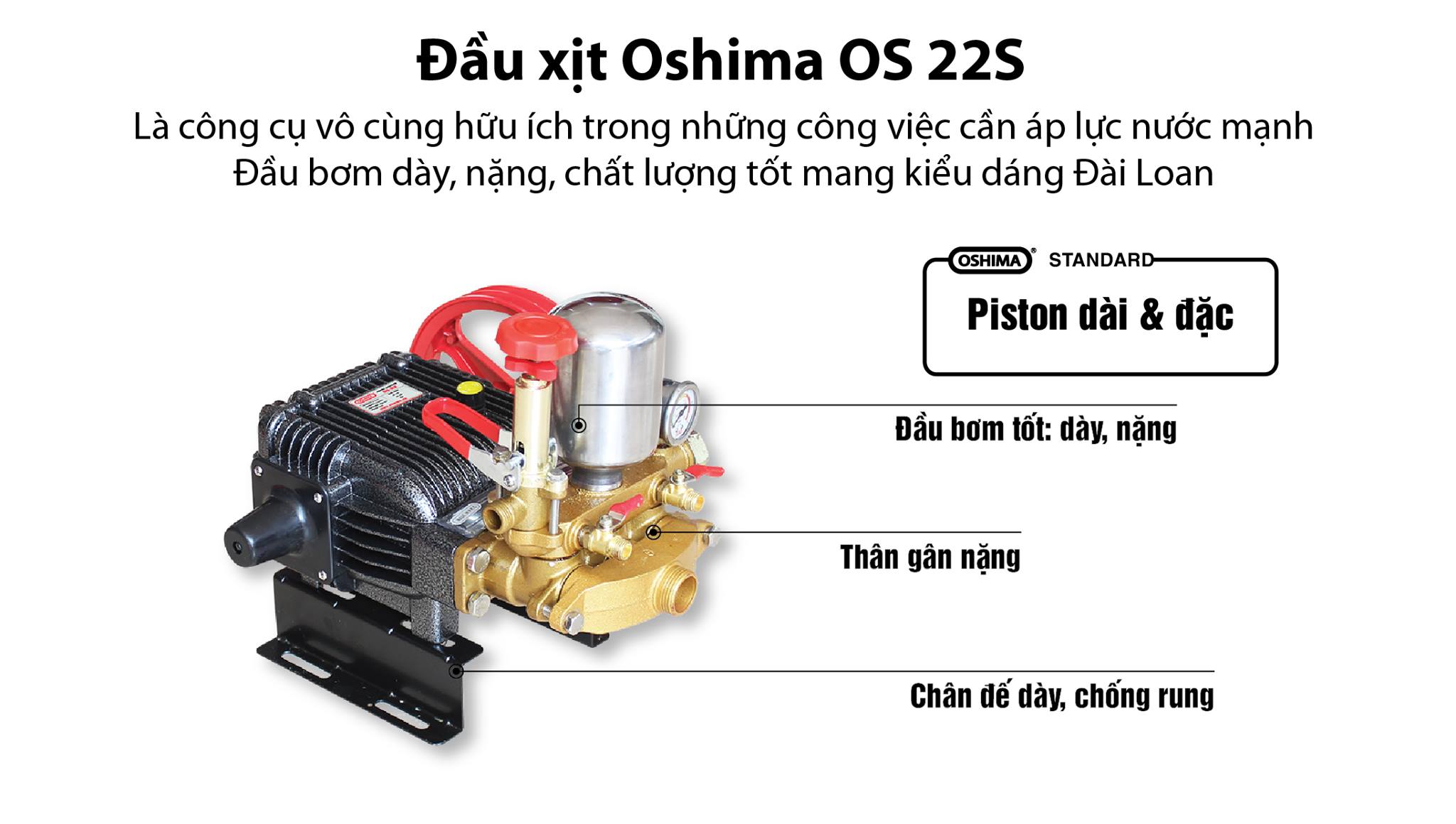 Đầu Phun Xịt Áp Lực 1HP Oshima OS-22S