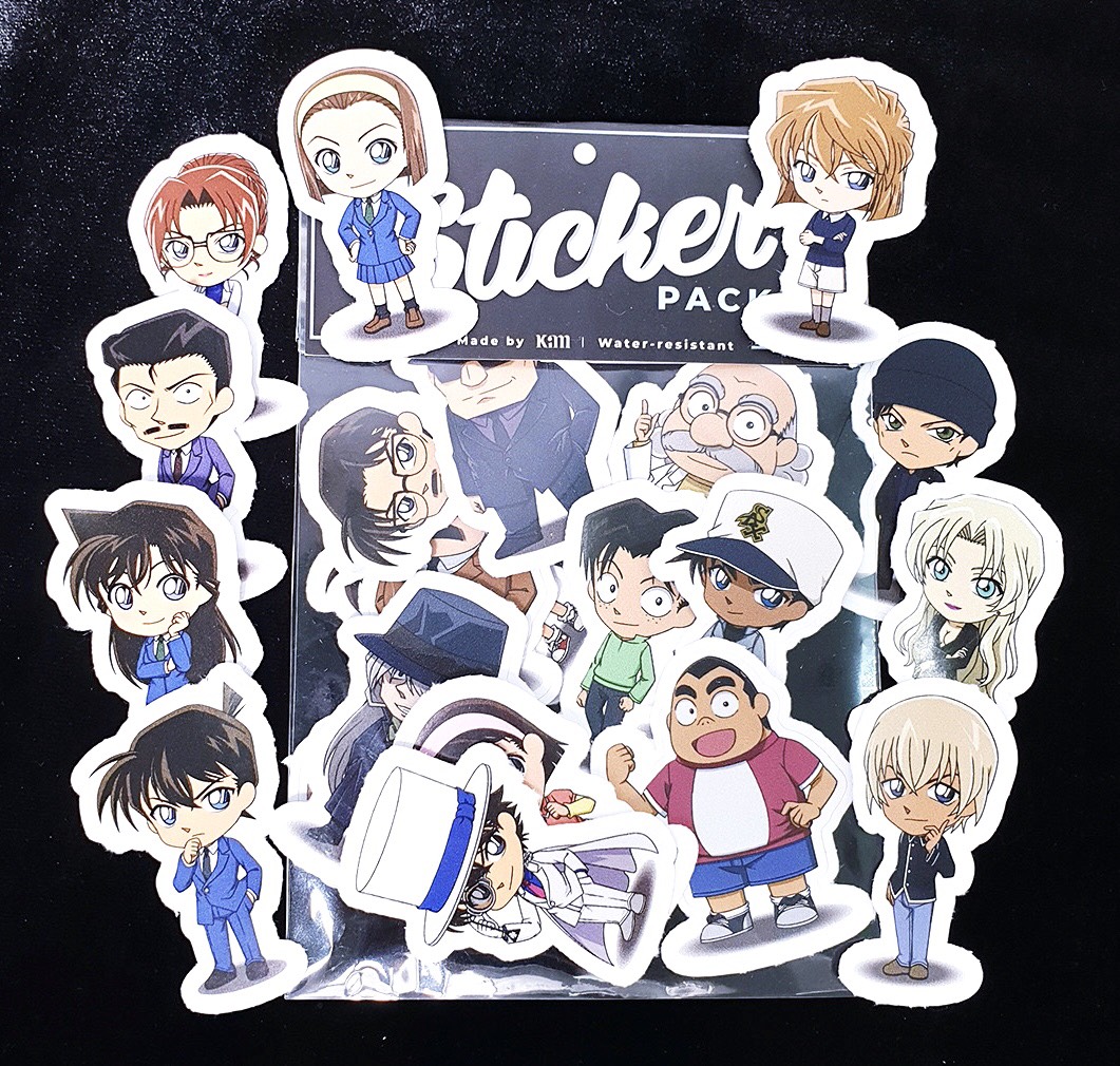 Sticker CONAN set 60 ảnh có ép lụa