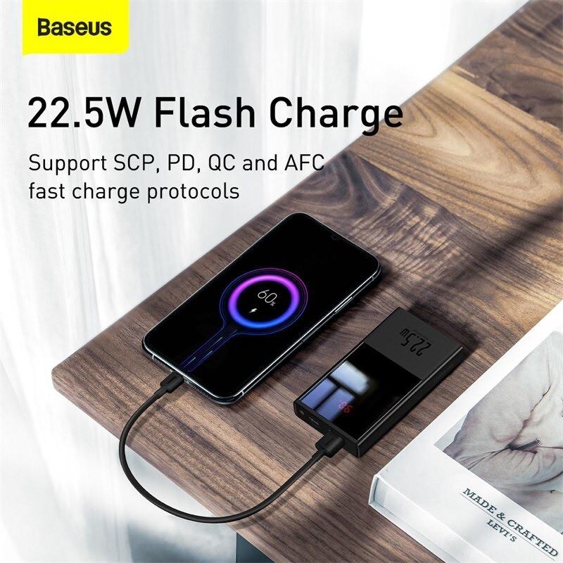 Pin sạc dự phòng hỗ trợ sạc nhanh PD3.0 Baseus Super Mini Power Bank Digital Display 20000mAh 22.5W -Hàng Chính Hãng