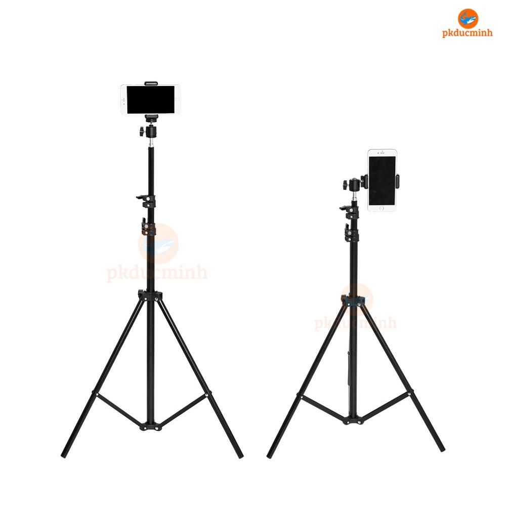 Gậy chụp ảnh 3 chân, livestream quay video tiktok tripod có giá đỡ điện thoại chân 2m1 kẹp