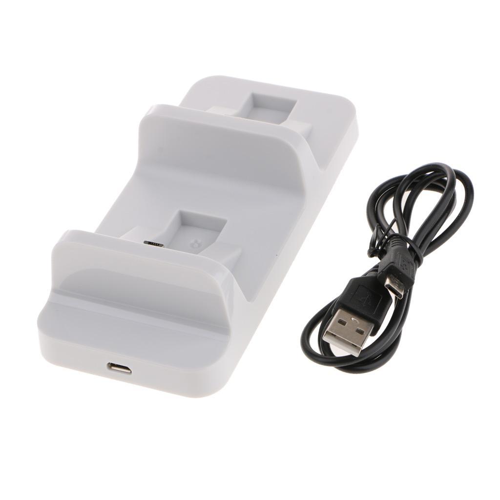 For Sony PS 4 Slim/Pro Dual USB Controller Charger -White -Charging Dock Station