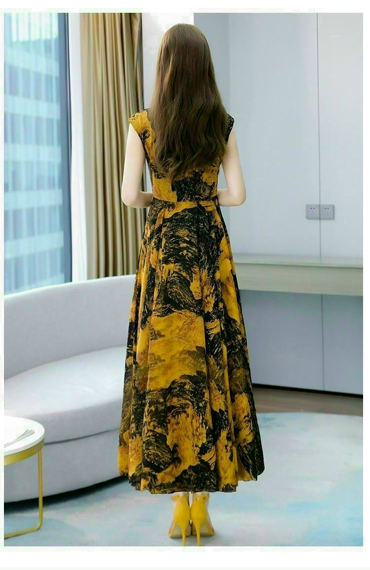 ĐẦM MAXI DÁNG DÀI HỌA TIẾT CAO CẤP