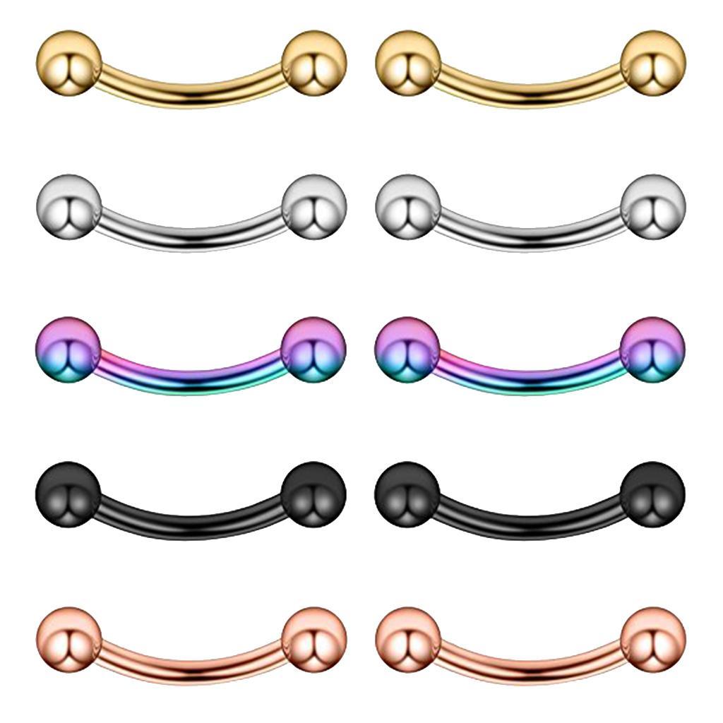 10 Pieces 16G Stainless Steel Balls Eyebrow Ear Lip Navel  Piercing 6mm