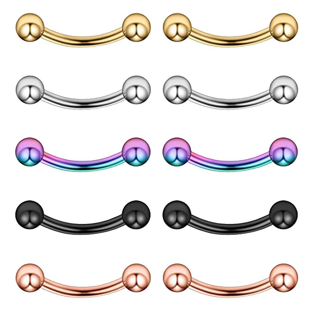 2x10 Pieces 16G Stainless Steel Balls Eyebrow Ear Lip Navel Ring Piercing 8mm