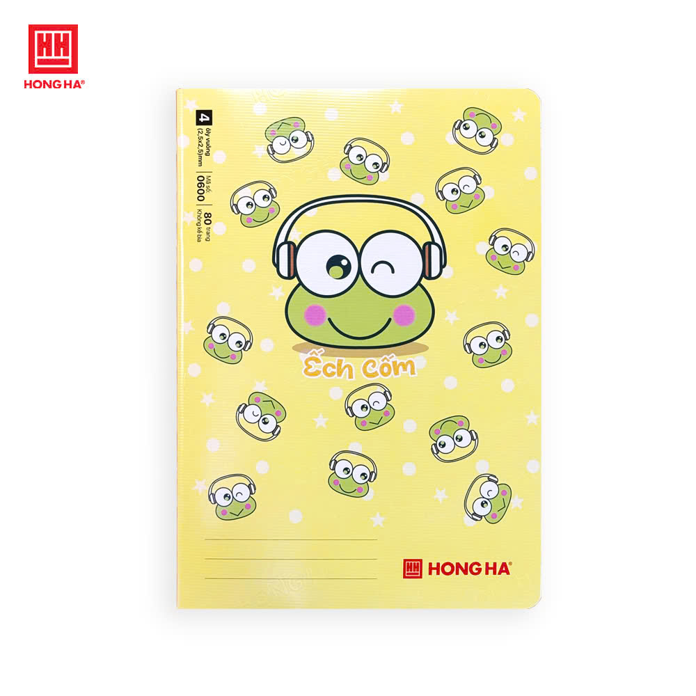 Vở 4 ô ly 80 trang School Ếch Cốm Hồng Hà định lượng 100gsm - 0600