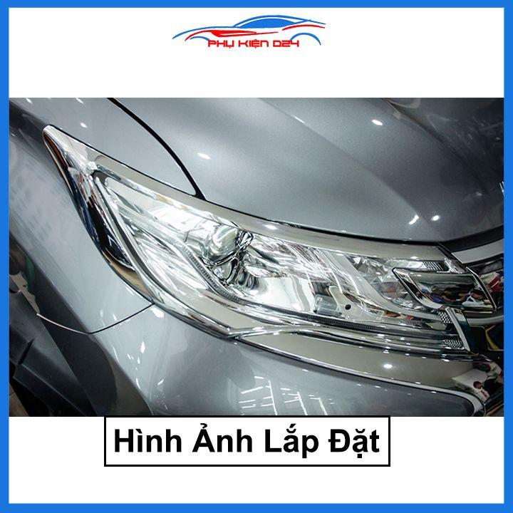 Ốp viền đèn pha hậu mạ crom Pajero Sport 2019-2020 chống trầy trang trí bảo vệ xe