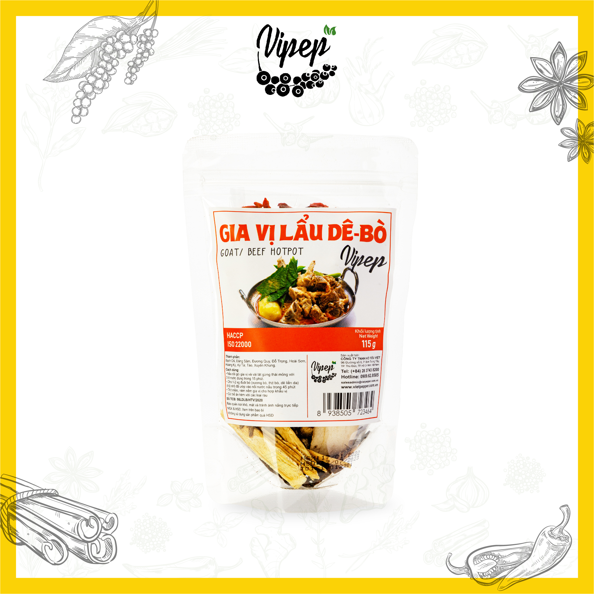 Gia Vị Nấu Lẩu Dê - Bò Vipep 115gr