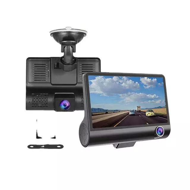 Camera hành trình ô tô 3 camera kép Z6 , FHD 1080P Màn hình 4 inch - camera hành trình , sắc nét ,3 camera kép trước và sau và bên trong